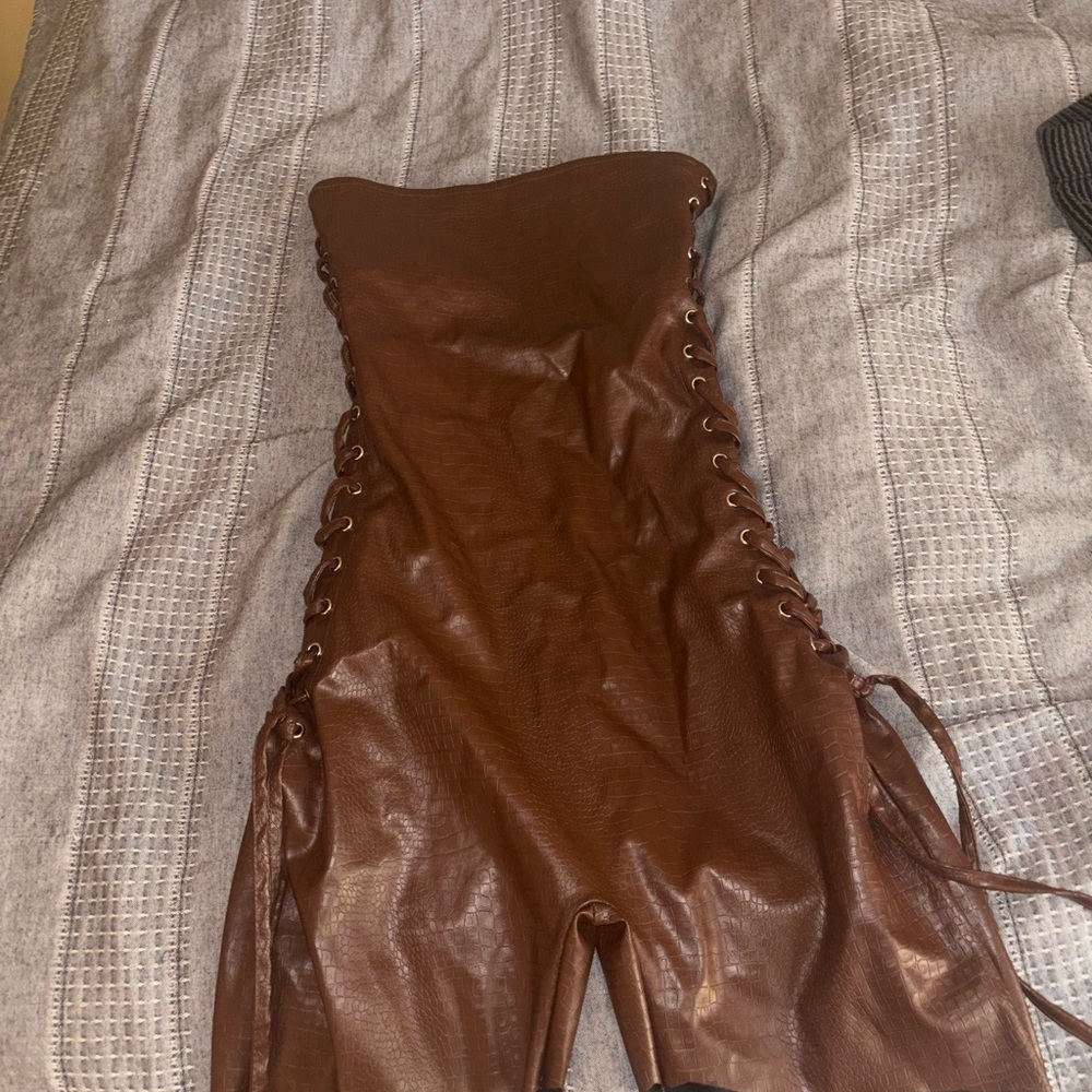 Chic Brown Lace-Up Corset